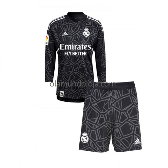 Camisola Real Madrid Guarda-redes Criança Equipamento Segundo 2022-2023 Manga Comprida